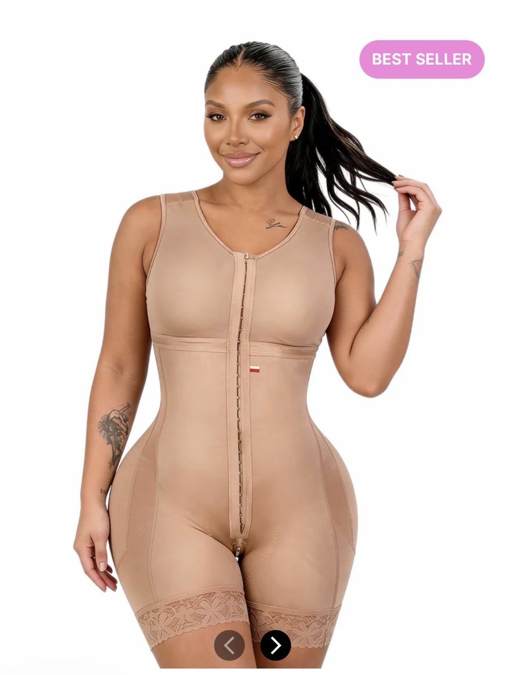 Nude Full-Body Sculpting Bodysuit with Front Hook Closure
$140each/$200 for both